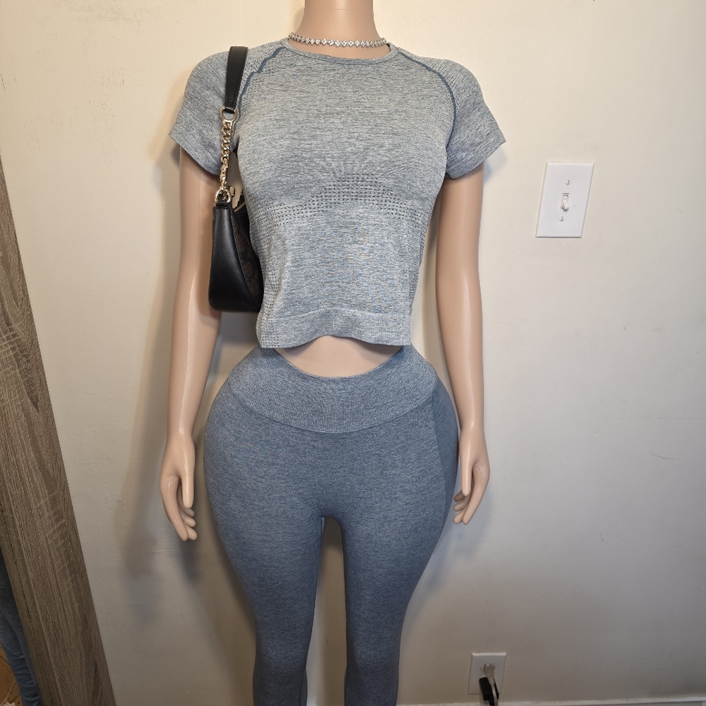 💎Victoria Secrets PINK Blue Seamless Legging 2 PC Set💎 - Picture 3 of 5